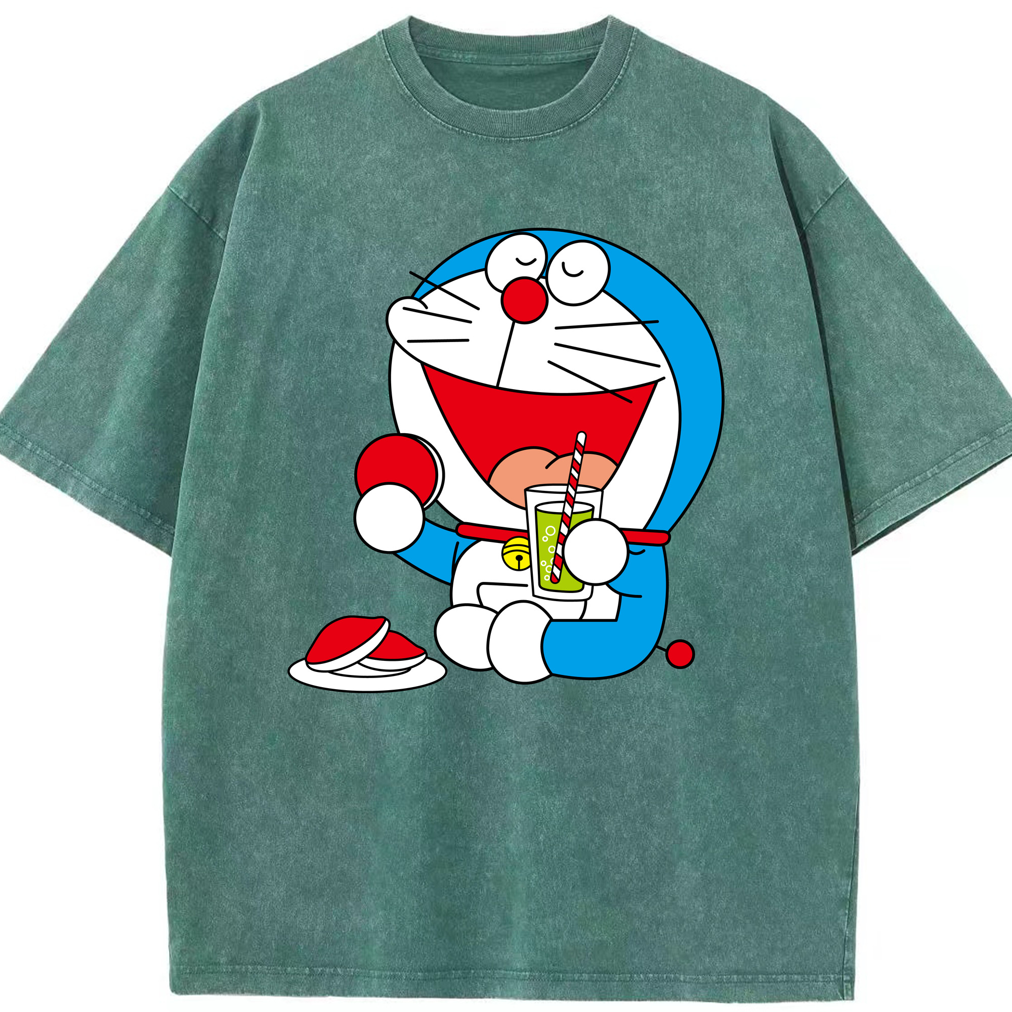 （画像用） ドラえもん Doraemon 綿100% ヴィンテージ風 半袖Tシャツ（フロントプリント）